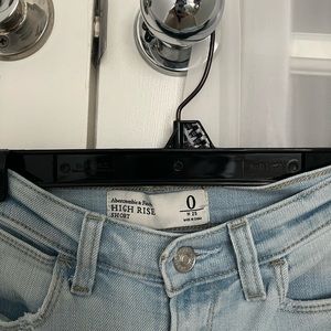 Abercrombie & Fitch Light Wash High Rise Denim Shorts